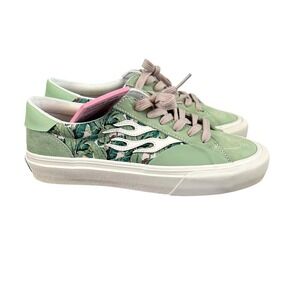 Straye Logan Tallywood Floral Mint Green Skate Shoes Men's Size 7 Women's‎ 8.5